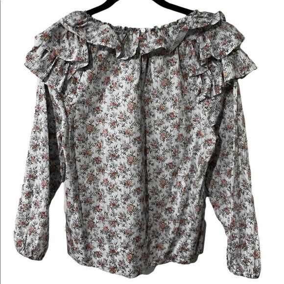 J. Crew Liberty Of London Ruffle Winding Roses Blouse Size S - Picture 6 of 10